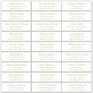 Autocollant étiquette de adresse invité mariage pe