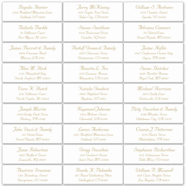 Autocollant étiquette de adresse invité mariage pe (Devant)