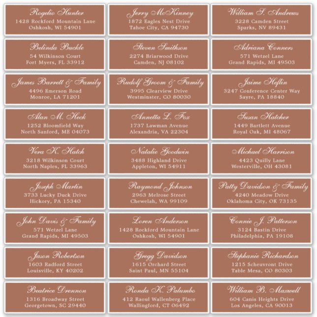 Autocollant étiquette de adresse invité mariage pe (Devant)