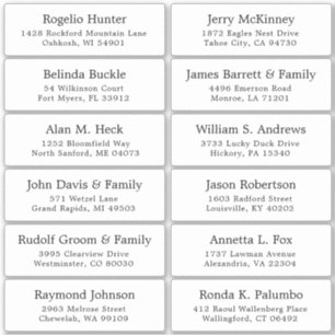 Autocollant étiquette de adresse invité mariage pe