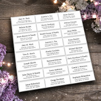 Autocollant étiquette de adresse invité mariage pe