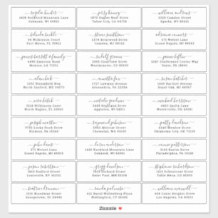 Autocollant étiquette de adresse invité mariage pe