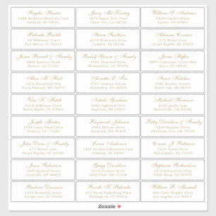 Autocollant étiquette de adresse invité mariage pe
