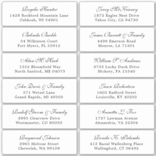 Autocollant étiquette de adresse invité mariage pe