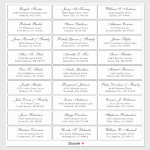 Autocollant étiquette de adresse invité mariage pe