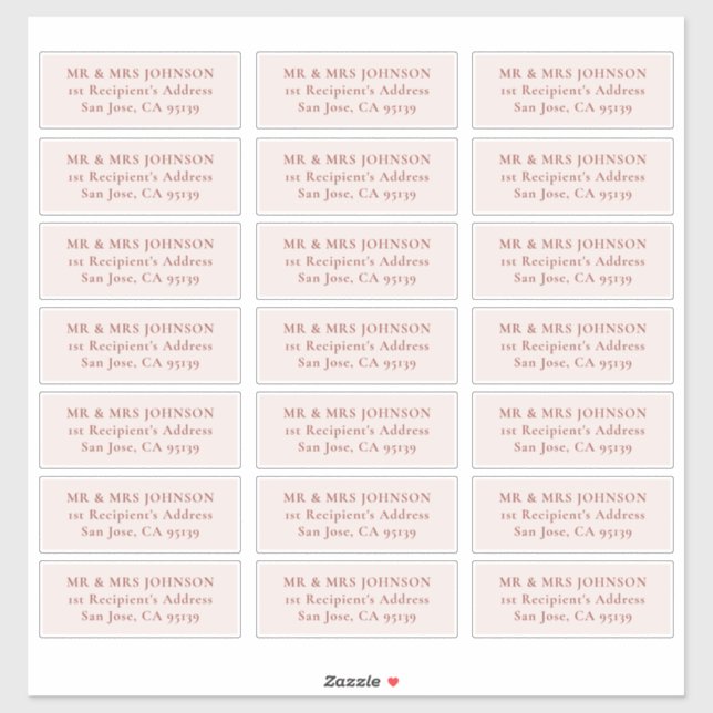Autocollant Étiquette de adresse Mariage personnal (Feuille)