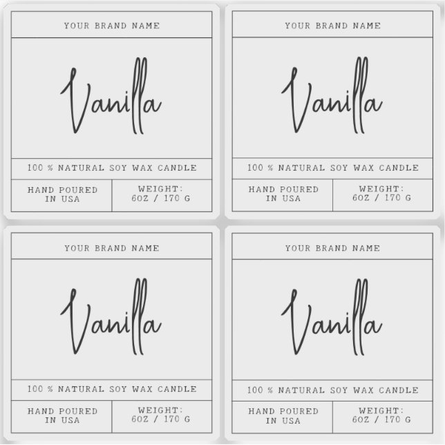 Autocollant étiquette de chandelle moderne transpa (Devant)