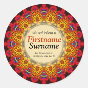 Autocollant Étiquette de livre Motif de la tribu A