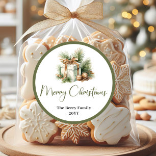 Autocollant Étiquette de Nom de Famille Noël Simpl