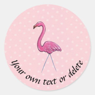 Autocollant étiquette flamingo rose personnalisé