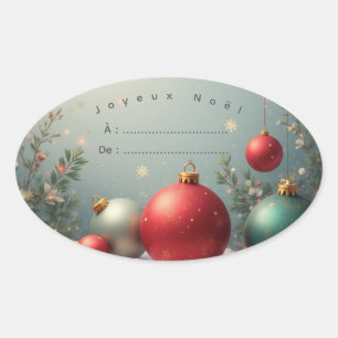 Autocollant étiquette Joyeux noël