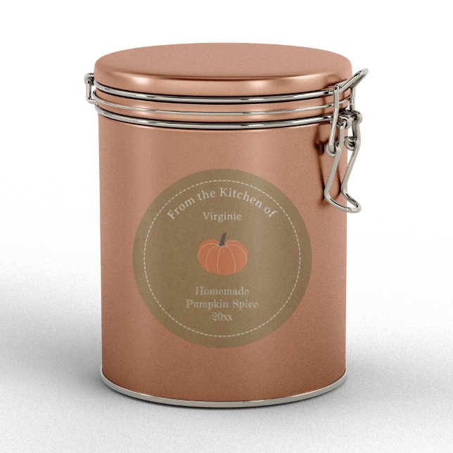 Autocollant Étiquette Kraft & Rustic Citrouille (Pumpkin Spice label)