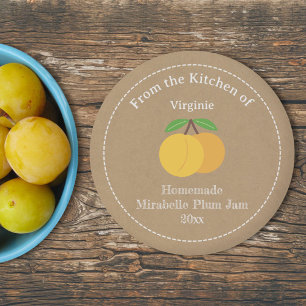 Autocollant Étiquette Kraft & Rustic Mirabelle Plu