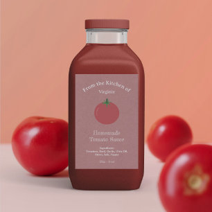 Autocollant Étiquette Kraft & Rustic Tomato Sauce 