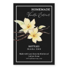 Autocollant Étiquette noir Extrait de vanille fait