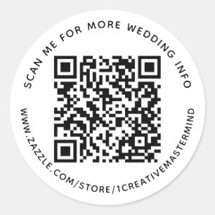 Autocollant Étiquette QR et Mariage de texte perso
