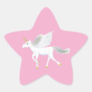 Autocollant étoile de licorne magique