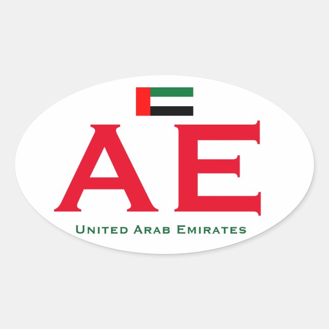 Autocollant Euro Oval des Émirats Arabes Unis (Devant)