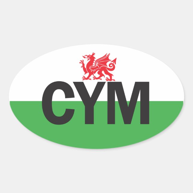 Autocollant Euro Oval Wales (Devant)