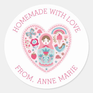 Autocollant fait maison avec amour