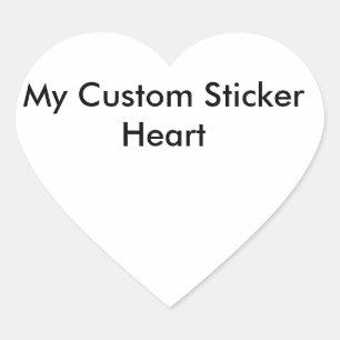 Autocollant fait sur commande - en forme de coeur
