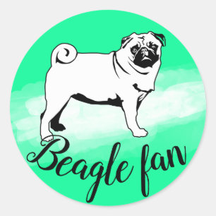 Autocollant fan de Pug