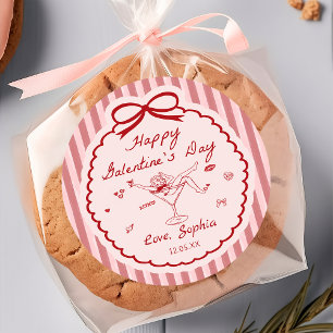 Autocollant fantaisiste rouge Joyeuse Galentine's 