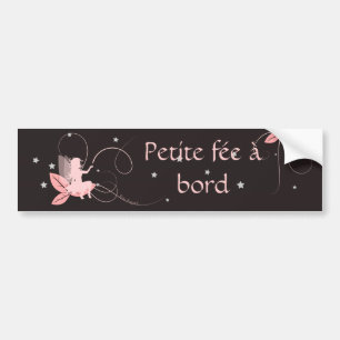 Autocollant fée rose petite fée à bord