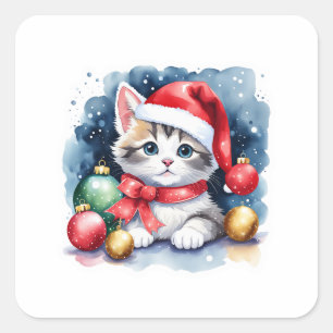 Autocollant Festif Kitty - Cadeaux de chat et de N
