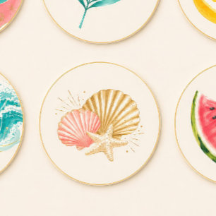 Autocollant Fête d'Été Coquillage