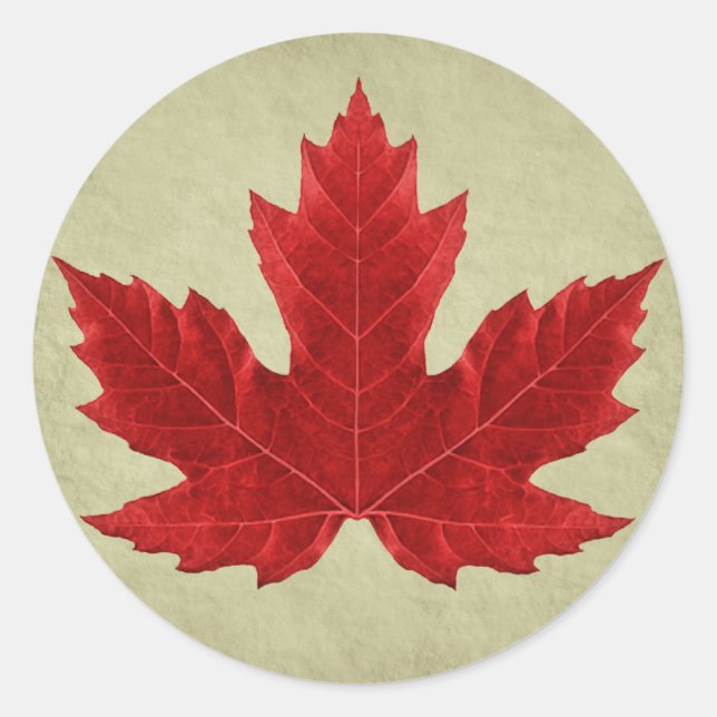 Autocollant feuille d'érable canadien (Devant)