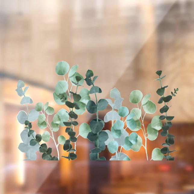 Autocollant feuille Eucalypt transparent bleu vert (Feuille 2)