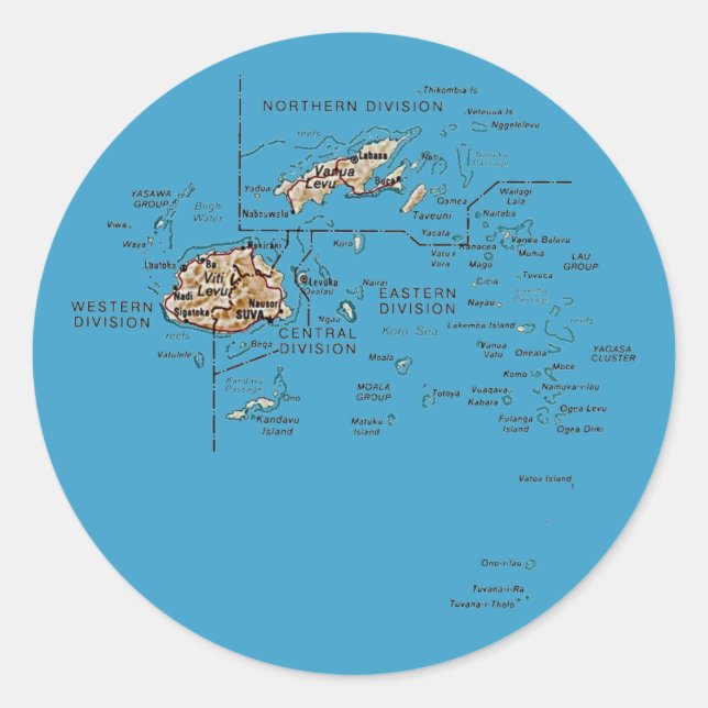 Autocollant Fidji Map (Devant)