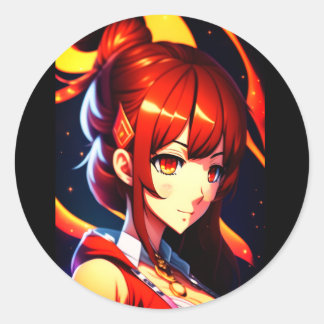 Autocollant fille Anime