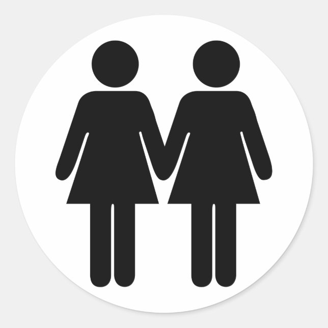 Autocollant fille + fille (Devant)