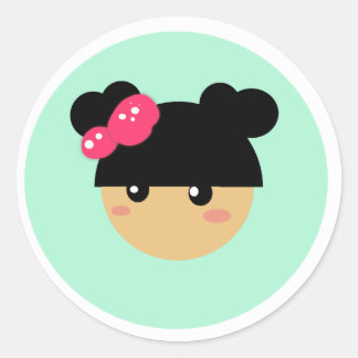 autocollant fille kawaii