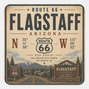 Autocollant Flagstaff Route 66 Mountain