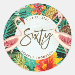 autocollant flamand tropical de soixante ans