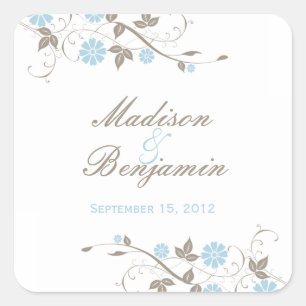Autocollant Fleur Moderne - Aqua Blue