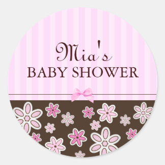 Autocollant Fleur Rose & Marron