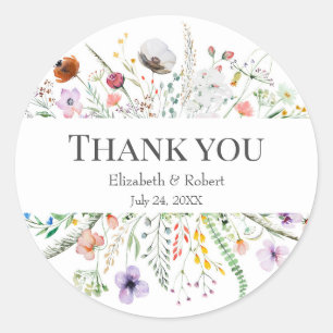 Autocollant fleur sauvage Mariage Merci Meadow