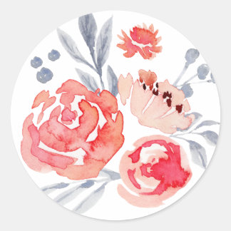 Autocollant floral à l'aquarelle