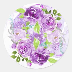 Autocollant Floral Améthyste Violet