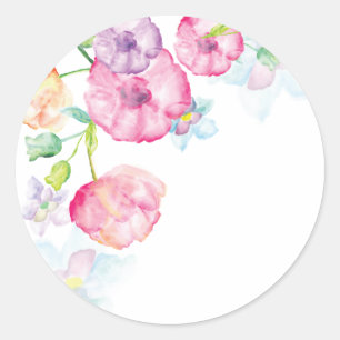 Autocollant floral aquarelle