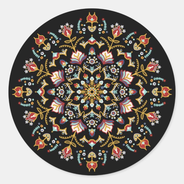 Autocollant Floral Art populaire (Devant)