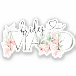 Autocollant Floral Bridesmaid, Bachelorette Party 
