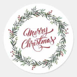 Autocollant floral élégant du Joyeux Noël