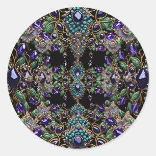 Autocollant floral en pierres précieuses