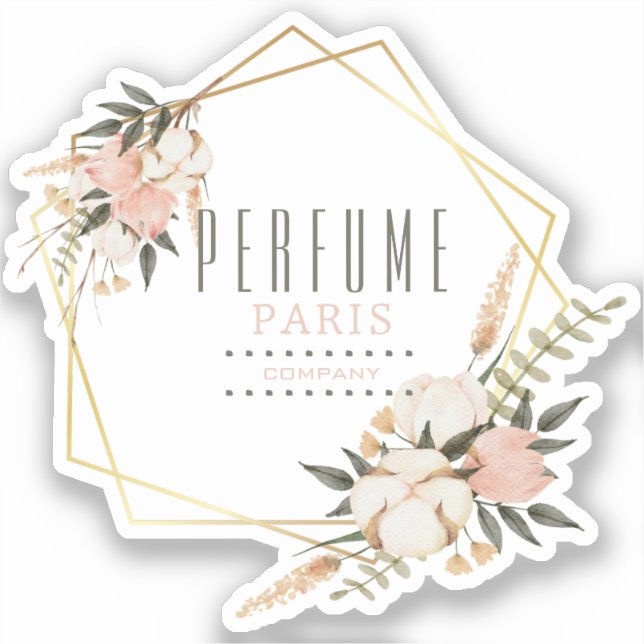 Autocollant floral Étiquette personnalisé (Recto)