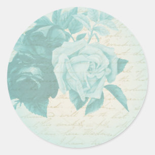 Autocollant floral girly & féminin de rose vintage